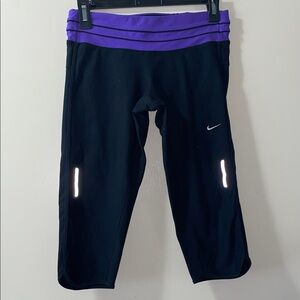Nike Leggings Black with Purple Waistband
